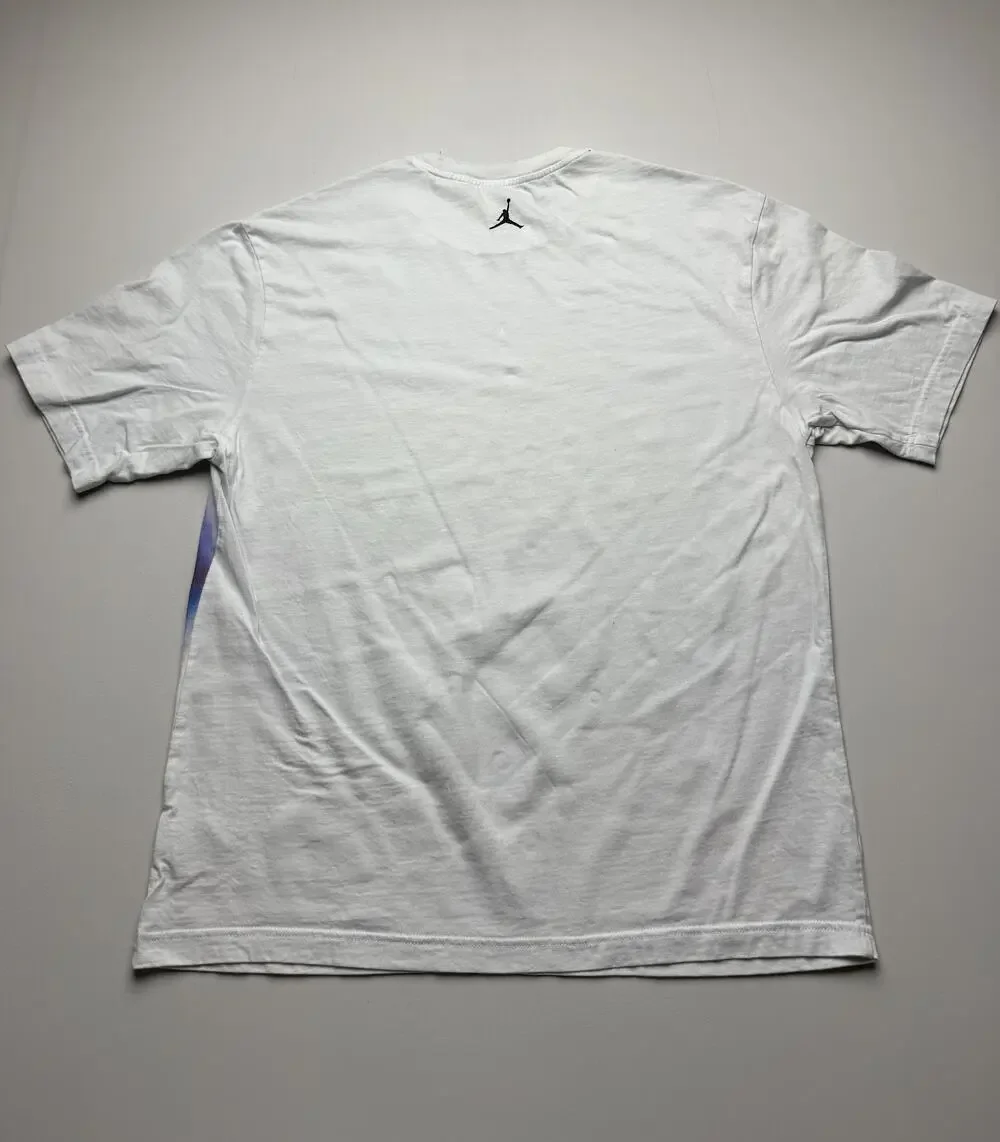 Jordan Shirt Mens Large White Dri-Fit Face Graphic Tee Basketball Airbrush